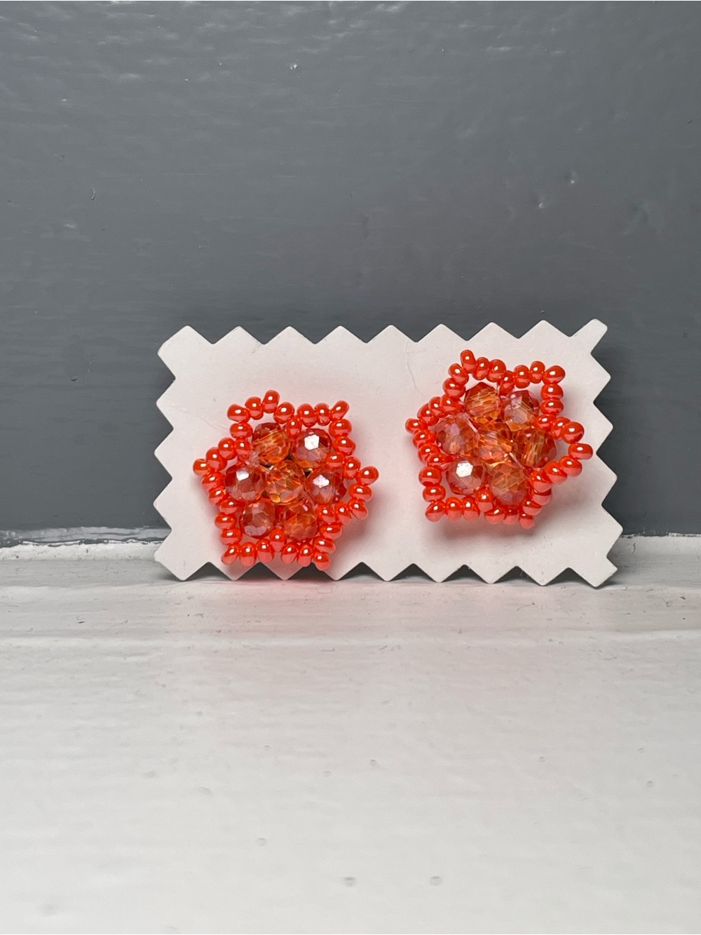 Huichol Beaded Star Stud Earrings